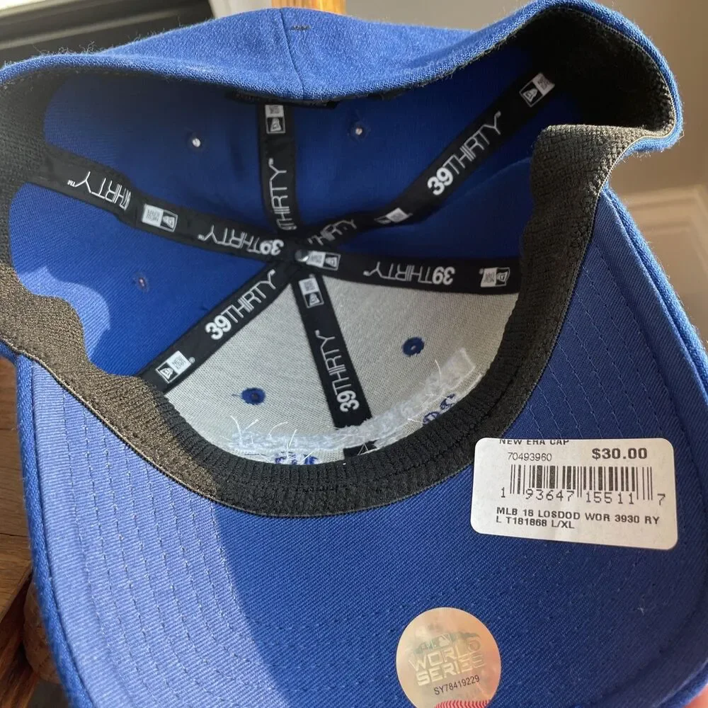 NWT New Era 39Thirty Stretch Hat; L - XL; Los Angeles Dodgers World Series 2018